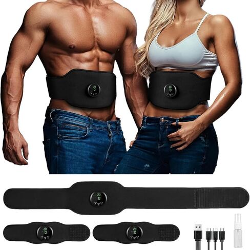 AB Stimulator Muscle Toner, Next Gen Ultra Muscle Stimulators, Electronic Ab Machine Trainer for All Body, Core Muscle Firming & Strengthening Workout Equipment for Abs Arms Legs Black in Saudi Arabia