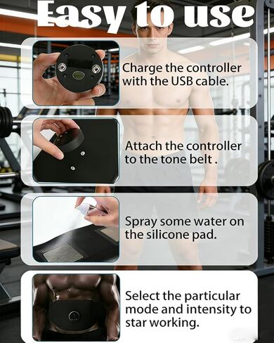 AB Stimulator Muscle Toner, Next Gen Ultra Muscle Stimulators, Electronic Ab Machine Trainer for All Body, Core Muscle Firming & Strengthening Workout Equipment for Abs Arms Legs Black in Saudi Arabia