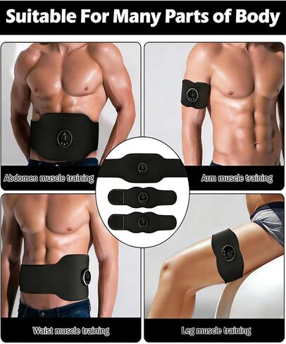 AB Stimulator Muscle Toner, Next Gen Ultra Muscle Stimulators, Electronic Ab Machine Trainer for All Body, Core Muscle Firming & Strengthening Workout Equipment for Abs Arms Legs Black in Saudi Arabia