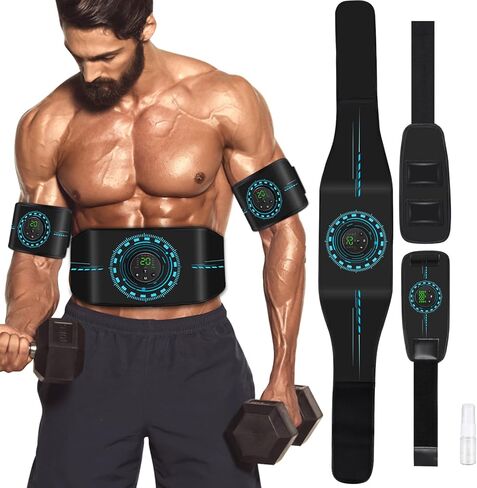 تونر عضلات ABS محفز، جهاز AB للبطن/الذراع/الساق، محفز العضلات لنمو العضلات، حزام تنغيم عضلات البطن للرجال والنساء، 3 عبوات in Saudi Arabia