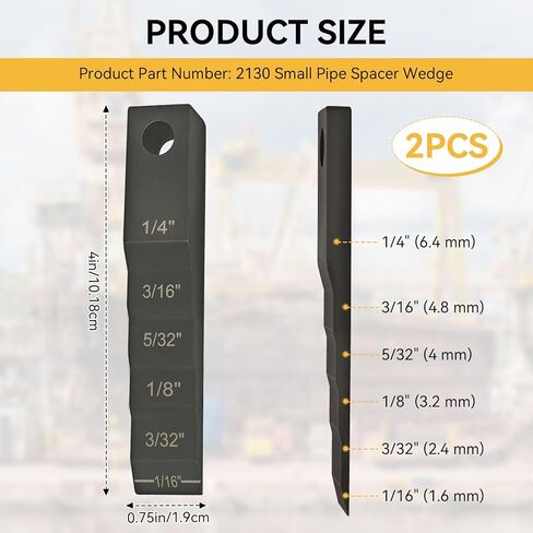 2130 Small Pipe Spacer Wedge Stepped Gauge, (3/4" x 4") Welding Wedges, Pipe Fitting Wedges, Step Wedge Fit for Pipe Spacing Welding, 2PCS in Saudi Arabia