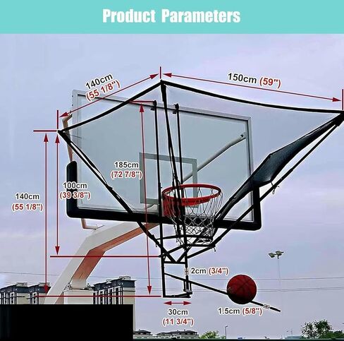 كرة سلة مثبتة على الحائط، ملحق إرجاع، كرة معدنية أوتوماتيكية دوارة للتصويب للقطب التقليدي in Kuwait