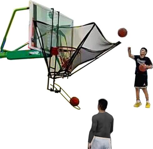 Basketballtrainer Basketball Shot Returner Shooting Trainer for Hoop Indoor Outdoor Metal Net Attachment 180 Degree Rotatable Chute in Saudi Arabia