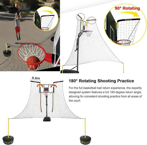 جهاز إرجاع كرة السلة مصنوع من مادة البوليستر الأسود، شبكة كرة سلة متوافقة مع جميع الأطواق العائدة للأماكن المغلقة والخارجية in Kuwait