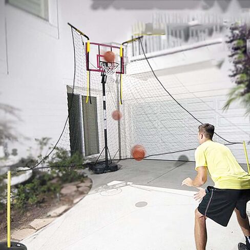 Basketball Shot Return Apparatus Black Polyester Materialbasketball Net Compatible with All Hoops Returner Indoor Outdoor Tra in Saudi Arabia