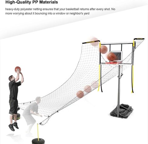 Basketball Shot Return Apparatus Black Polyester Materialbasketball Net Compatible with All Hoops Returner Indoor Outdoor Tra in Saudi Arabia