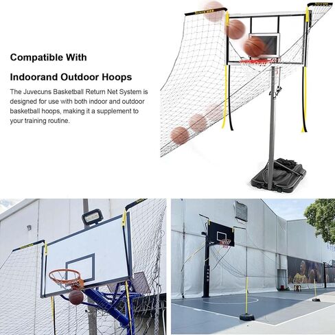 Basketball Shot Return Apparatus Black Polyester Materialbasketball Net Compatible with All Hoops Returner Indoor Outdoor Tra in Saudi Arabia