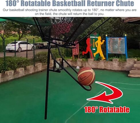 Basketballtrainer Metal Basketball Return Indoor Outdoor Attachment for Hoop Time Saving 180 Degree Rotatable Chute Shot Returner in Saudi Arabia