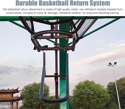 Basketballtrainer Metal Basketball Return Indoor Outdoor Attachment for Hoop Time Saving 180 Degree Rotatable Chute Shot Returner in Saudi Arabia