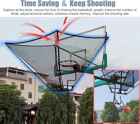 Basketball Hoop Returner Shot Return Apparatus Portable for Outdoor Indoor Rotatable Hanging Metal Baske in Saudi Arabia