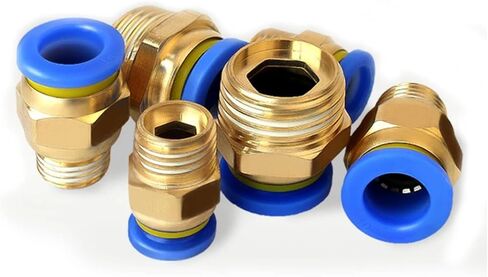 Pneumatic Quick Connector Thread BSPT M5 1/8 1/4 3/8 1/2 PU Hose Pipe 4 6 8 10 12 14 16mm PC8-02 Brass Straight 1Pcs(PC6-M5) in Saudi Arabia