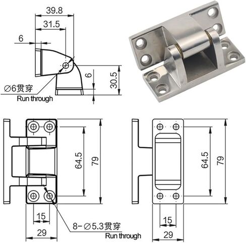 المفصلي الحامل للخدمة الشاقة صندوق توزيع باب خزانة المعدات الصناعية 1 قطعة (205x70mm-1) in Kuwait