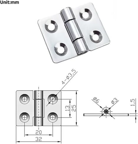 المفصلي المسطح 304 الفولاذ المقاوم للصدأ زاوية كبيرة فتح باب الخزانة معدات الآلات الصناعية 1 قطعة in Kuwait