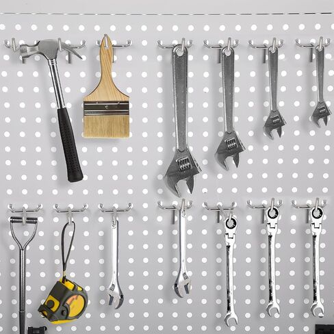 100 Pack Pegboard Hooks 4 Inch Stainless Steel Peg Board Hooks Organizer for 1/8 and 1/4 Inch Garage Storage, Tool Hangers, Wall Display Accessories in Saudi Arabia