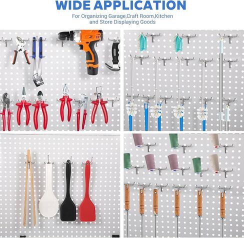 100 Pack Pegboard Hooks 4 Inch Stainless Steel Peg Board Hooks Organizer for 1/8 and 1/4 Inch Garage Storage, Tool Hangers, Wall Display Accessories in Saudi Arabia