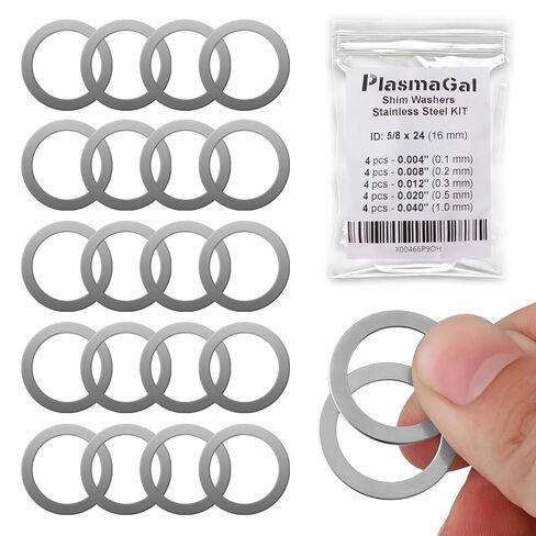 غسالات فرامل كمامة 7/8 × 14 - 20 قطعة - طقم حشوات من الفولاذ المقاوم للصدأ (4 وحدات × 5 سُمك - 0,001 بوصة/0,002 بوصة/0,003 بوصة/0,004 بوصة/0,005 بوصة) in Kuwait
