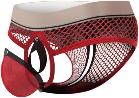 Men's Jockstrap Underwear Breathable Mesh Adjustable Underwears with Removeable Pouch Men Jock Strap Athletic Supporters in Kuwait