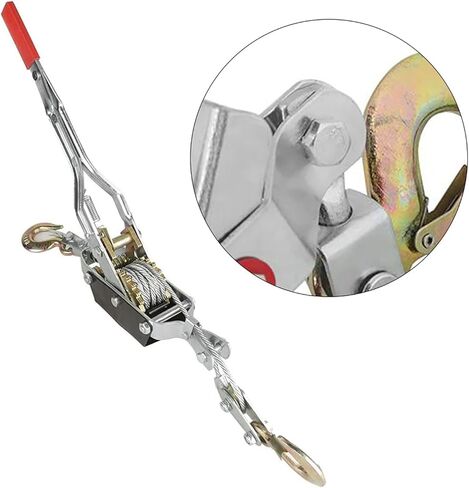 2T,4T Wire Power Puller, Mini Tightener Double Hook Lifting Tool, Ideal for Construction, Highway, Bridge, Metallurgy, Mine, Well Road Management Protection, Powerful Puller (4T) in Saudi Arabia