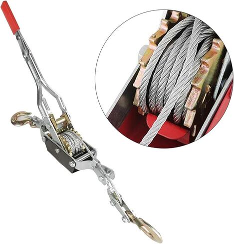 2T,4T Wire Power Puller, Mini Tightener Double Hook Lifting Tool, Ideal for Construction, Highway, Bridge, Metallurgy, Mine, Well Road Management Protection, Powerful Puller (4T) in Saudi Arabia
