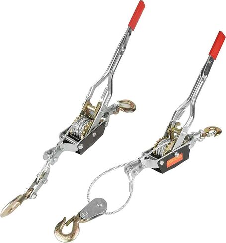 2T,4T Wire Power Puller, Mini Tightener Double Hook Lifting Tool, Ideal for Construction, Highway, Bridge, Metallurgy, Mine, Well Road Management Protection, Powerful Puller (4T) in Saudi Arabia