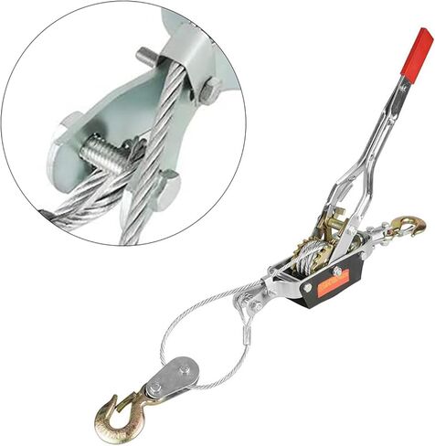 2T,4T Wire Power Puller, Mini Tightener Double Hook Lifting Tool, Ideal for Construction, Highway, Bridge, Metallurgy, Mine, Well Road Management Protection, Powerful Puller (4T) in Saudi Arabia