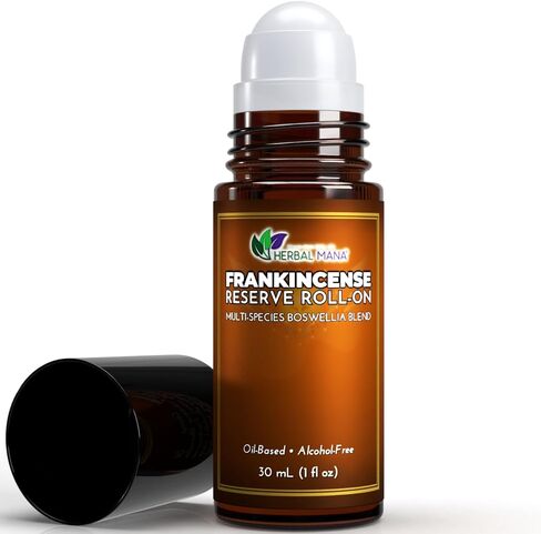 Frankincense Reserve Essential Oil Roll-On, 30mL (1 fl oz) – Deep Resin Blend with CO2 Extracts – Pre-Diluted in Fractionated Coconut Oil (FCO) – Oil-Based, Alcohol-Free Aromatherapy Roller in Saudi Arabia
