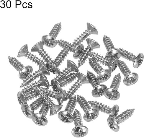 Generic 30pcs 3MM Electric Guitar Bass Pickguard Screws Scratch Plate Mounting Screw for SQ TL Guitar, Silver in Saudi Arabia
