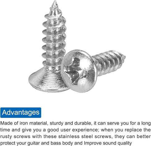 Generic 30pcs 3MM Electric Guitar Bass Pickguard Screws Scratch Plate Mounting Screw for SQ TL Guitar, Silver in Saudi Arabia