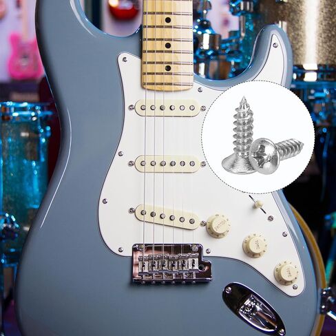 Generic 30pcs 3MM Electric Guitar Bass Pickguard Screws Scratch Plate Mounting Screw for SQ TL Guitar, Silver in Saudi Arabia