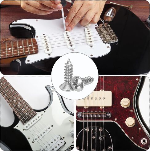 Generic 30pcs 3MM Electric Guitar Bass Pickguard Screws Scratch Plate Mounting Screw for SQ TL Guitar, Silver in Saudi Arabia