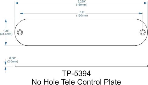 Tele Control Plate .080" thickness NO HOLE - Nickel - screws not included in Kuwait