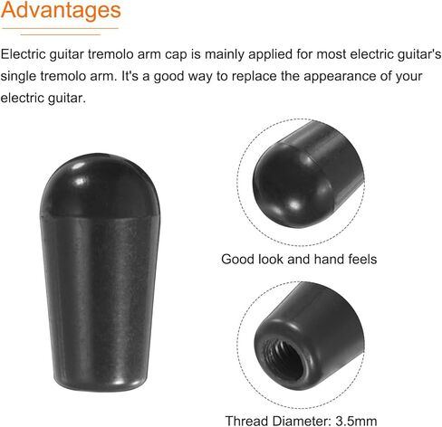 Generic 2Pcs LP Guitar 3 Way Pickup Switch Tip Thread M3.5 Plastic Toggle Switch Knobs Cap for LP Electric Guitar, Black in Saudi Arabia
