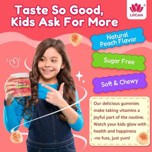 Kids Multivitamin Gummies + Iron, Omega 3, Probiotic, Fiber, Vitamins A C D3 E, K2, Methylfolate, Calcium, Choline, Kids Vitamins Multivitamin for Growth, Immune, Bone, Brain, Focus, No Sugar, 60 Cts in Kuwait