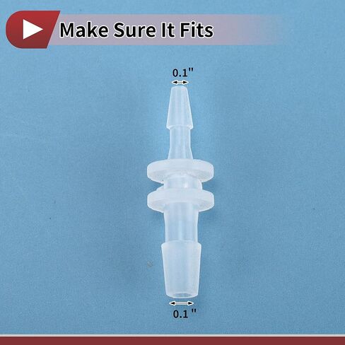 Plastic Hose Barb Fitting 1/16" x 1/8" OD Barb Straight Through Pipe Connector Clear 5 Pcs in Saudi Arabia