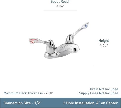 Moen Commercial M-Bition Chrome Two-Handle Centerset Bathroom Faucet 1.5 GPM, 8800 in Saudi Arabia