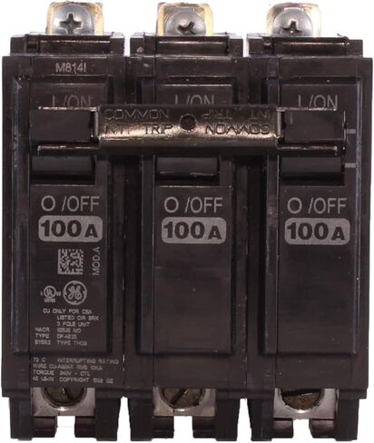ABB TEY/Q-Line® THQB320100 قاطع دائرة مصغر ثلاثي الأقطاب • قاطع 100 أمبير • 120/240 فولت تيار متردد، 10 كيلو أمبير رحلة مغناطيسية حرارية • تركيب بمسامير • الاستخدام السكني والتجاري in Saudi Arabia
