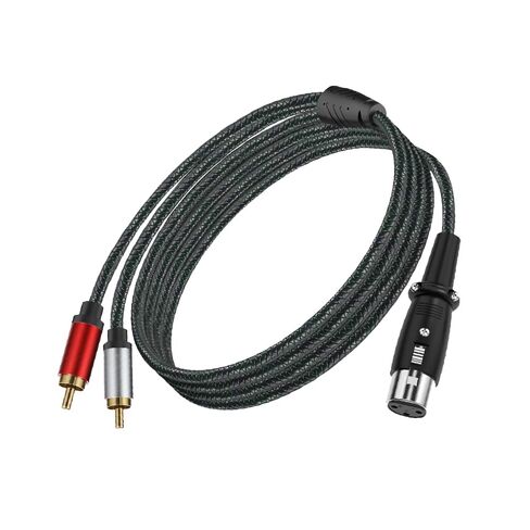 XLR إلى المزدوج RCA HiFi كابل الصوت 16.4ft، 3 دبوس XLR أنثى ميكروفون إلى 2 فونو RCA ذكر محول القابس موصل Y الفاصل كابل التصحيح in Kuwait