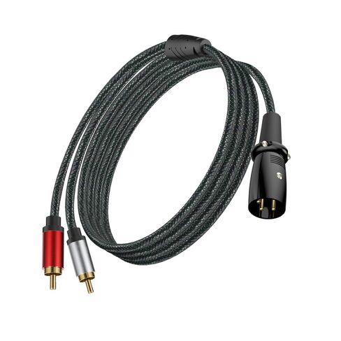 XLR إلى المزدوج RCA HiFi كابل الصوت 16.4ft، 3 دبوس XLR ذكر ميكروفون إلى 2 فونو RCA ذكر محول القابس موصل Y الفاصل كابل التصحيح in Kuwait