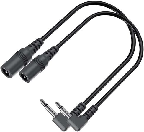 2Pack DC 5.5 X 2.1mm to 3.5mm (1/8") Short Cable DC Power Supply Converter Cable for Electro Harmonix EH DOD Guitar Effects Pedals, 6 inch, 22AWG, Right Angle Connector, Anti-Oxidation, Black in Saudi Arabia