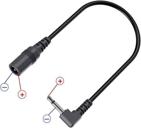 2Pack DC 5.5 X 2.1mm to 3.5mm (1/8") Short Cable DC Power Supply Converter Cable for Electro Harmonix EH DOD Guitar Effects Pedals, 6 inch, 22AWG, Right Angle Connector, Anti-Oxidation, Black in Saudi Arabia