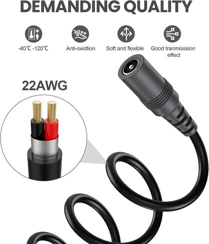 2Pack DC 5.5 X 2.1mm to 3.5mm (1/8") Short Cable DC Power Supply Converter Cable for Electro Harmonix EH DOD Guitar Effects Pedals, 6 inch, 22AWG, Right Angle Connector, Anti-Oxidation, Black in Saudi Arabia