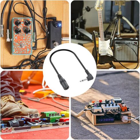 2Pack DC 5.5 X 2.1mm to 3.5mm (1/8") Short Cable DC Power Supply Converter Cable for Electro Harmonix EH DOD Guitar Effects Pedals, 6 inch, 22AWG, Right Angle Connector, Anti-Oxidation, Black in Saudi Arabia