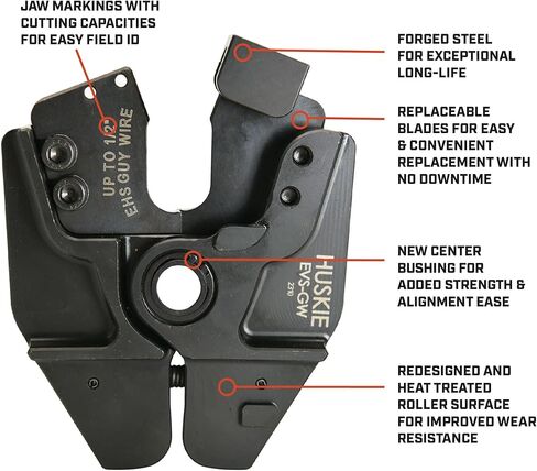 فك قطع نظام الطاقة EVS ACSR من Huskie Tools مع شفرات قابلة للاستبدال، قطع 556 مليون متر مكعب من النحاس، 250 مليون متر مكعب من النحاس، 350 مليون متر مكعب من الألومنيوم، سلك ربط قياسي يصل إلى 3/8 بوصة ومسامير فولاذية ناعمة تصل إلى 3/8 بوصة (EVS-ACSRJAW) in Kuwait