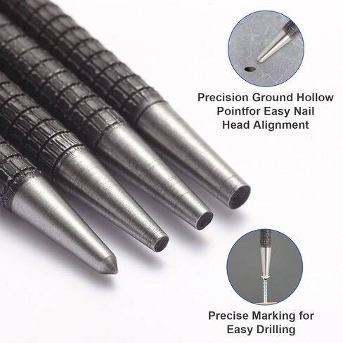 مجموعة أدوات ثقب مركزية مكونة من 4 قطع (1/32 بوصة، 2/32 بوصة، 3/32 بوصة، 4/32 بوصة) مجموعة أدوات ثقب وأظافر دقيقة من الفولاذ الصلب للأعمال المعدنية وأعمال الخشب والحفر in Kuwait