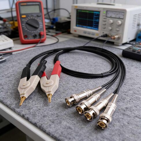 1 مجموعة مقياس قدرة دائرة التوالي موصلات اختبار كلفن كليب كابل محطة التحقيق الأسلاك مع 4 BNC كهربائي موصلات اختبار عدة in Kuwait