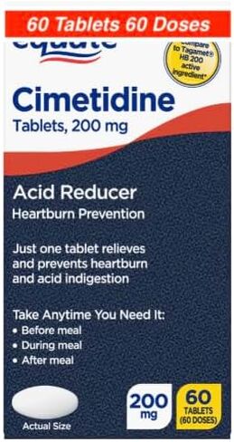 Cimetidin 200 mg, 60 Tablets | Fast-Acting Heartburn Relief, Acid Reducer for Stomach Discomfort, Indigestion & Sour Stomach, Pack-1 in Saudi Arabia