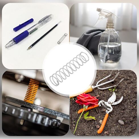 6Pcs Compression Springs, 1mm Wire Diameter x 15mm OD x 60mm Length 304 Stainless Steel Extension Spring Ballpoint Pen Pressure Springs for Shop Home Repairs, Silver in Saudi Arabia