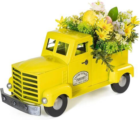KI Store Fall Truck Decor 12-Inch Vintage Metal Truck with Fall Pumpkin Sunflower for Halloween Thanksgiving Decoration Table Centerpieces in Saudi Arabia