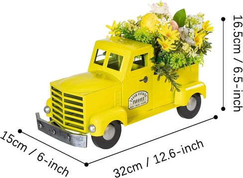 KI Store Fall Truck Decor 12-Inch Vintage Metal Truck with Fall Pumpkin Sunflower for Halloween Thanksgiving Decoration Table Centerpieces in Saudi Arabia