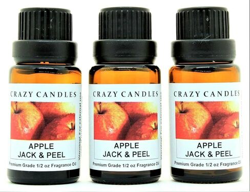 كريزي كاندلز أبل جاك وقشر 3 زجاجات 1/2 أونصة سائلة لكل منها (15 مل) زيت عطري معطر عالي الجودة (التفاح الطازج والقرفة والكوف والبرتقال) in Kuwait